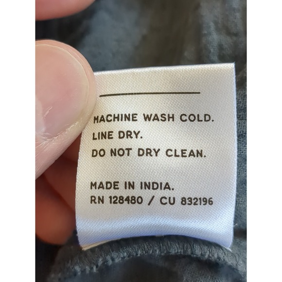 Pact Coastal Double Gauze Midi Dress Tie Front Size Large Charcoal Gray Sz Large - Picture 10 of 10